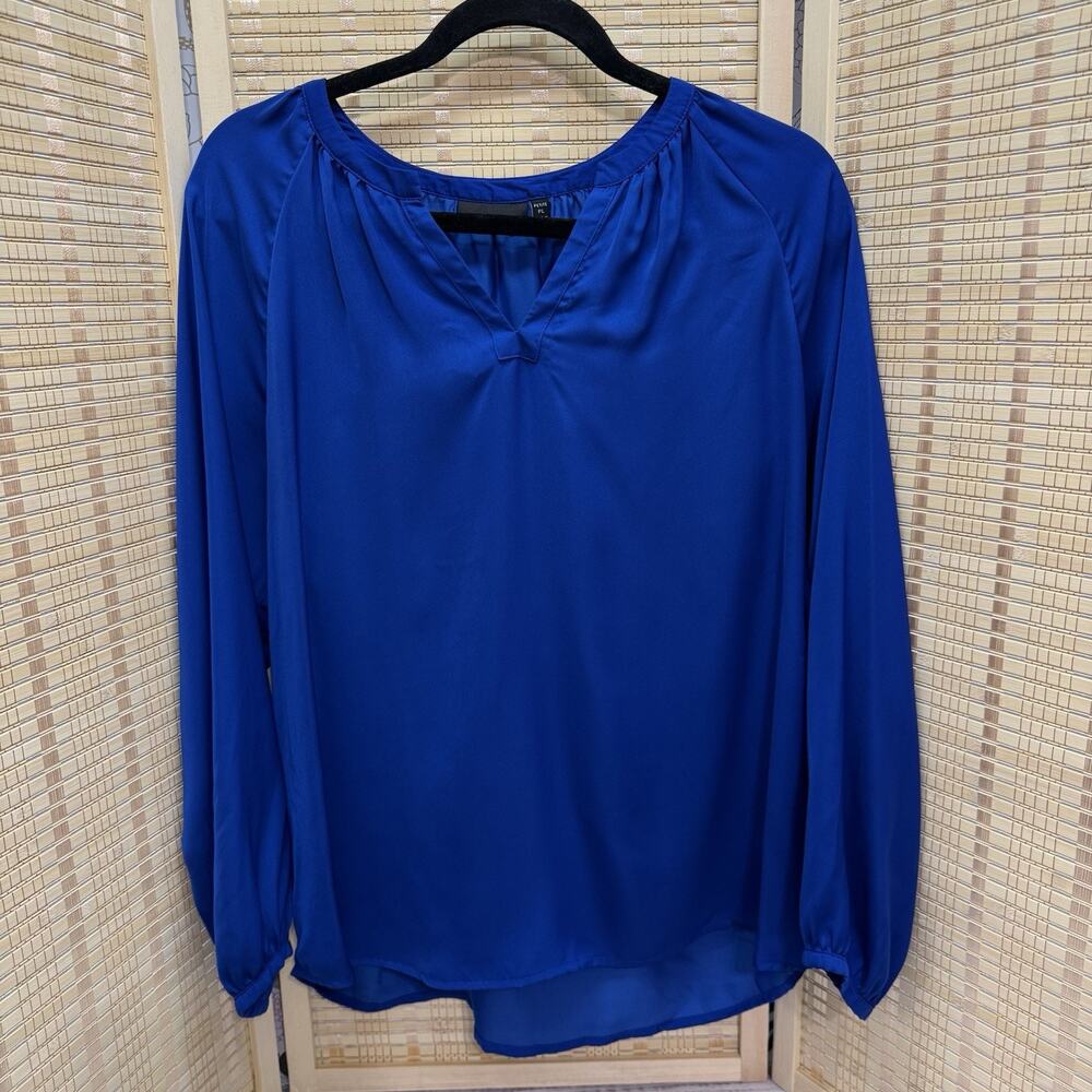 Apt 9 Top Women's Size Petite Large Blue Long Sleeve Blouse